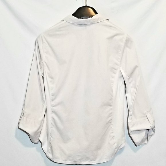 ZAK & RACHEL WHITE BLOUSE BUTTON DOWN LARGE - Picture 2 of 5
